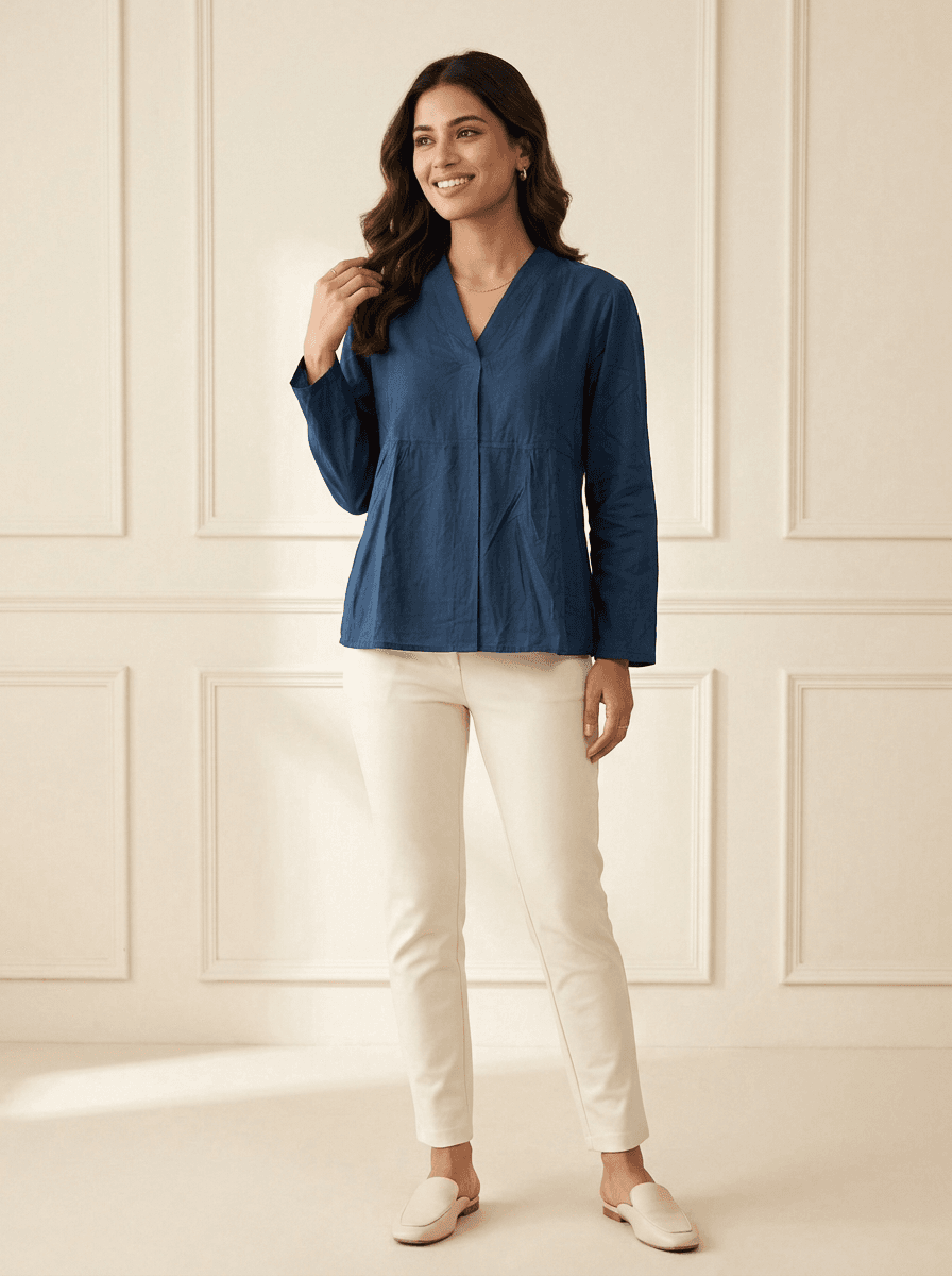 Plain Long Sleeve Tunic Top alternate view