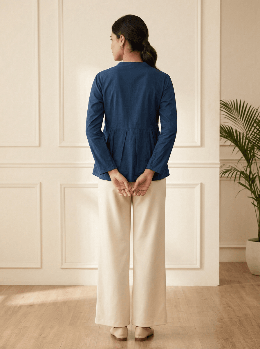 Plain Long Sleeve Tunic Top view 3