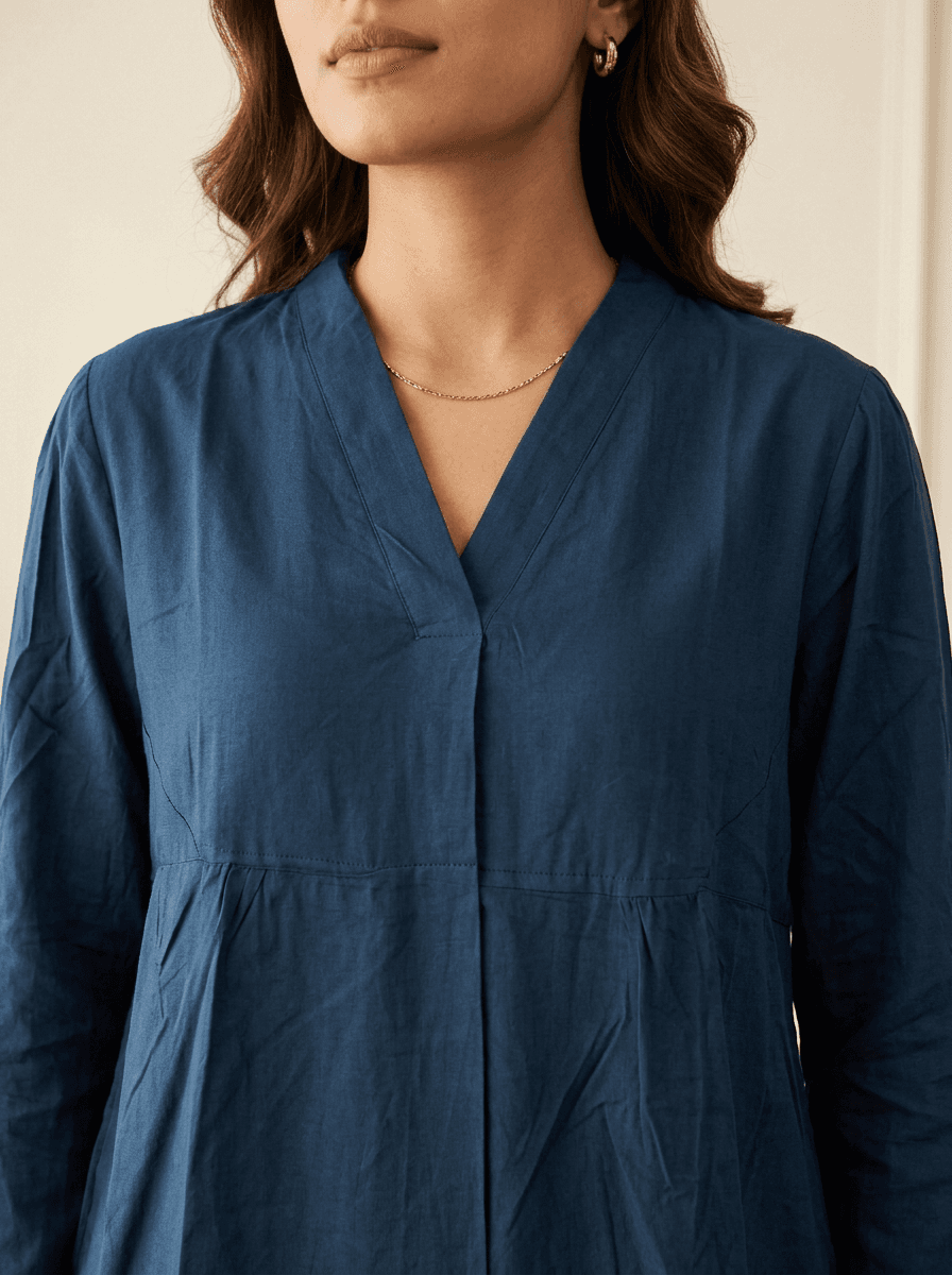 Plain Long Sleeve Tunic Top view 4